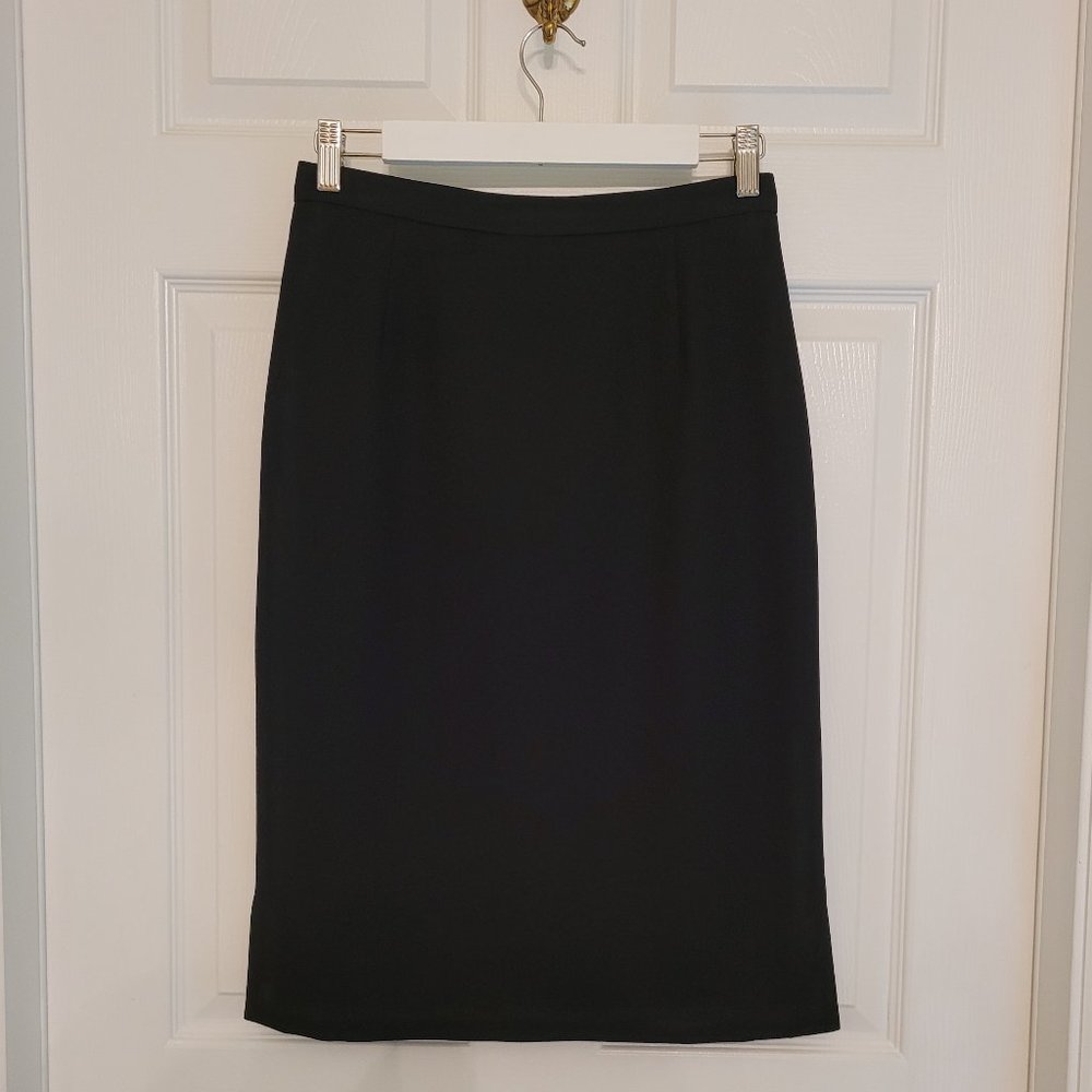 Focus 2000 Black Pencil Skirt with Side Slits Size 4